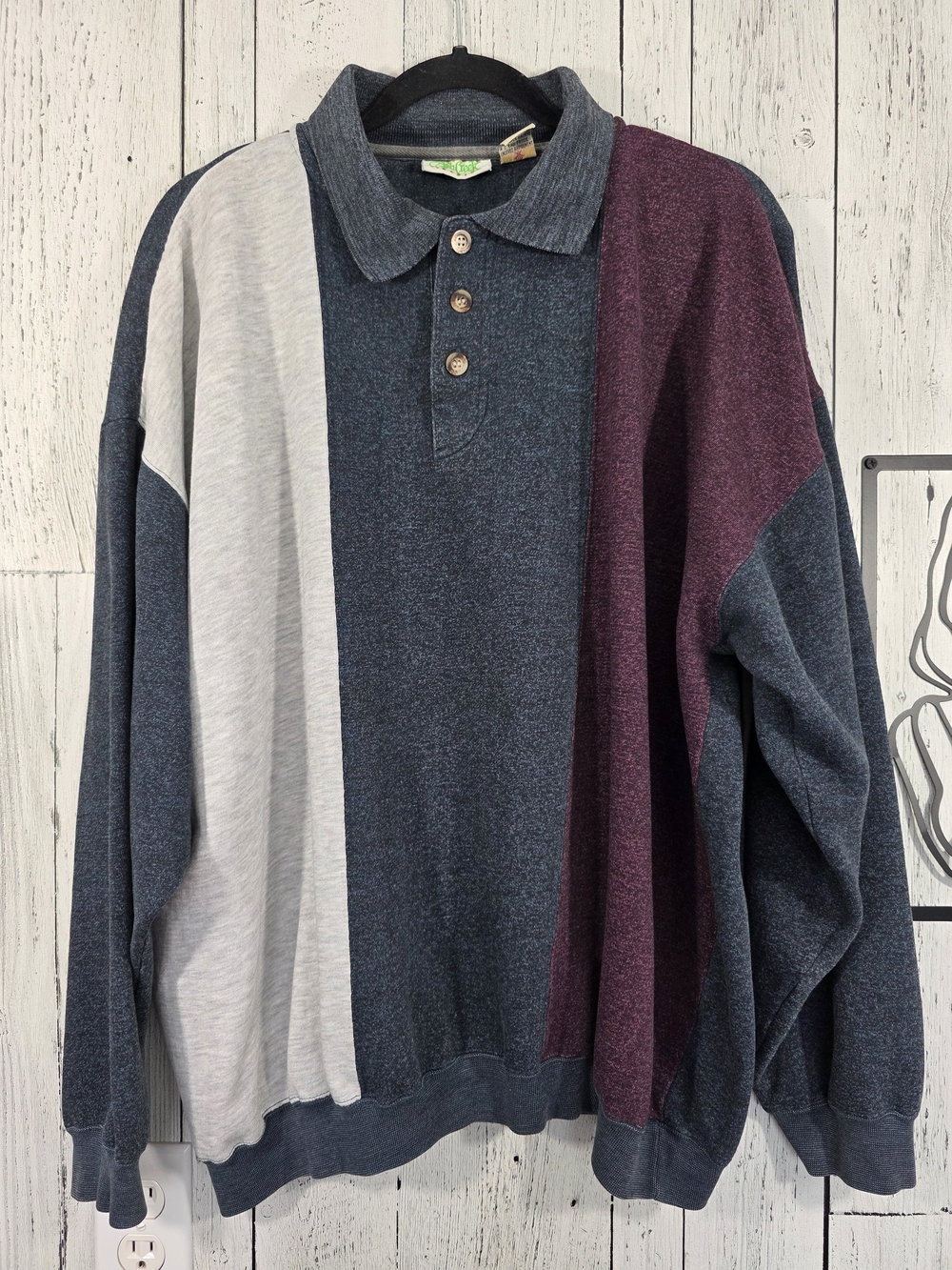 Vintage 90s Ash Creek Trading Color Block Polo Sweatshirt 2X